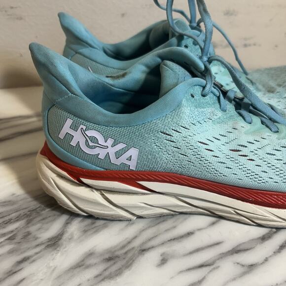 Hoka One One Womens Clifton 8 Blue Running Shoes Sneakers Size 9.5B - Picture 4 of 11
